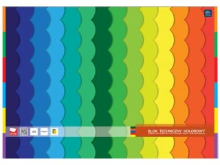Blok techniczny kolorowy A3 10k. 160g INTERDRUK