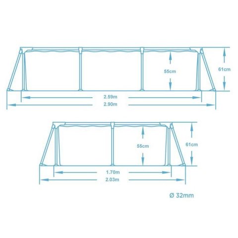 Basen ogrodowy stelażowy 259 x 170 x 61 cm Bestway 56403N