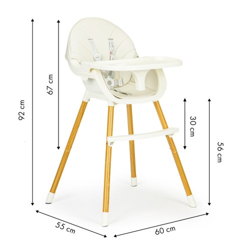 Fotelik krzesełko do karmienia 2w1 beżowe ECOTOYS