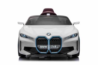 Autko BMW i4 na akumulator dla dzieci Biały + Wolny Start + EVA + Ekoskóra + Audio LED + Pilot