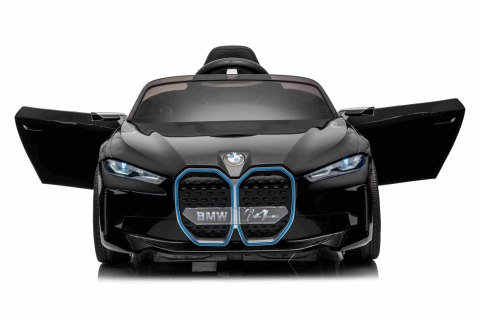 Autko BMW i4 na akumulator dla dzieci Czarny + Wolny Start + EVA + Ekoskóra + Audio LED + Pilot