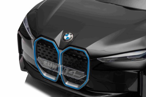 Autko BMW i4 na akumulator dla dzieci Czarny + Wolny Start + EVA + Ekoskóra + Audio LED + Pilot