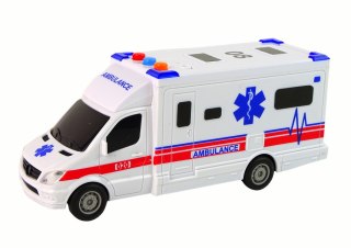 Auto Ambulans Karetka Na Baterie Światła Dźwięk Biała Napęd