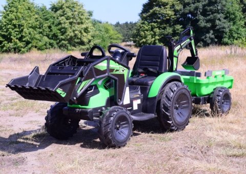 MEGA TRAKTOR Z ŁADOWARKĄ,KOPARKĄ, PRZYCZEPĄ 24 V SUPER-MOC OLBRZYMI