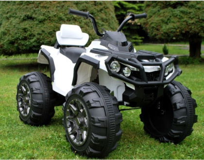 Quad ATV na akumulator dla dzieci Biały + Koła EVA + Radio MP3 + LED + Wolny Start