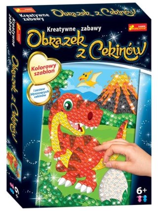 Cekinowy obrazek. Dinozaur Trex