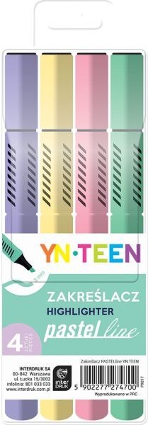 Zakreślacz YN TEEN Pastelline 4 kolory