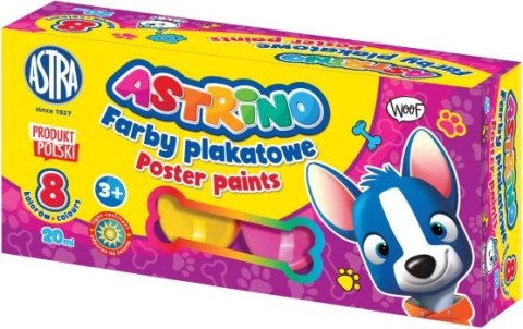 Farby plakatowe ASTRINO 8 kolory 20ml