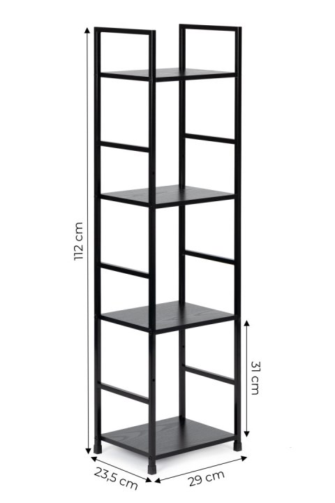 Regał drewniany nowoczesny metalowa rama LOFT 4 półki