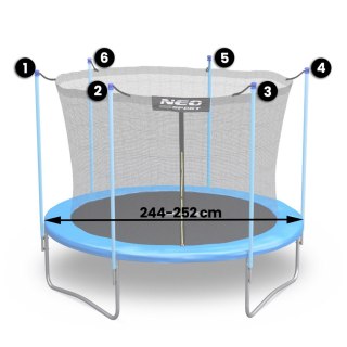 Siatka wewnętrzna do trampoliny 252cm 8ft Neo-Sport