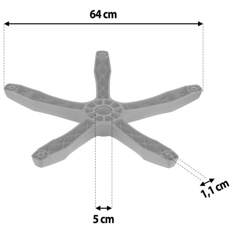 Podstawa do fotela 320mm czarno-szara