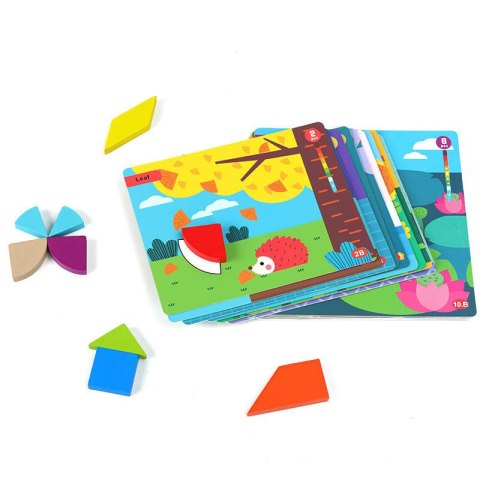 Puzzle edukacyjne Montessori z drewna