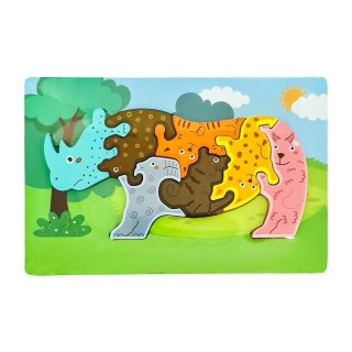 Puzzle drewniane animal Nosorożec