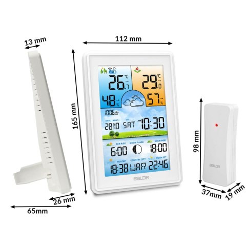 Stacja pogodowa z wyświetlaczem BD-906 biała