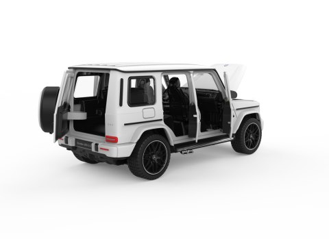 Mercedes-AMG G 63 biały RASTAR model 1:32 Metalowa karoseria + Ręcznie otwierane elementy