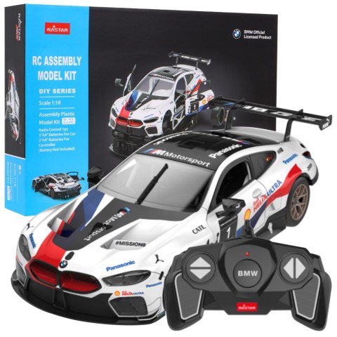 BMW M8 GTE biały RASTAR model 1:18 Zdalnie sterowane auto + Body kit + Pilot 2,4 GHz