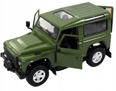 Land Rover Defender zielony RASTAR model 1:14 Zdalnie sterowanie auto + Pilot 2,4 GHz + Ręcznie otwierane drzwi