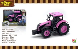 Interaktywny Różowy Traktor dla dzieci 3+ Otwierana maska + Dźwięki + Światła LED