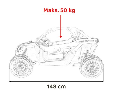 CAN-AM Maverick 3 Turbo RR Czerwony 4x200W 24V DK-CA001