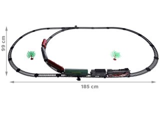 Kolejka elektryczna pociąg 185x99cm dymi paruje efekt dźwiękowy RC0622