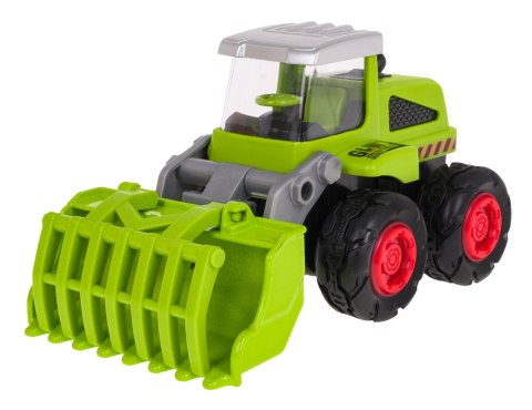 Metalowy Traktor z Ładowaczem przednim dla dzieci 3+ Model 1:55 Ruchomy Ładowacz + Gumowe opony + Napęd na tył