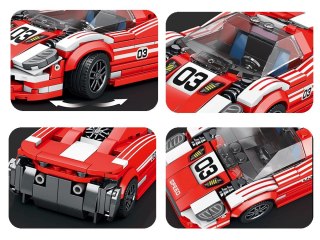 Sportowe czerwone Auto 917 Techniczne Klocki 355 ele ZA4754