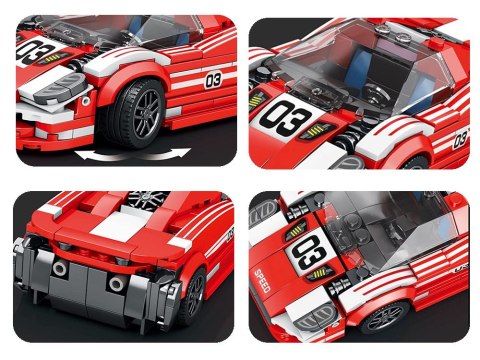 Sportowe czerwone Auto 917 Techniczne Klocki 355 ele ZA4754