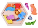 Układanka kolorowe Puzzle drewniane Zwierzęta z ZOO 13 ele ZA4759