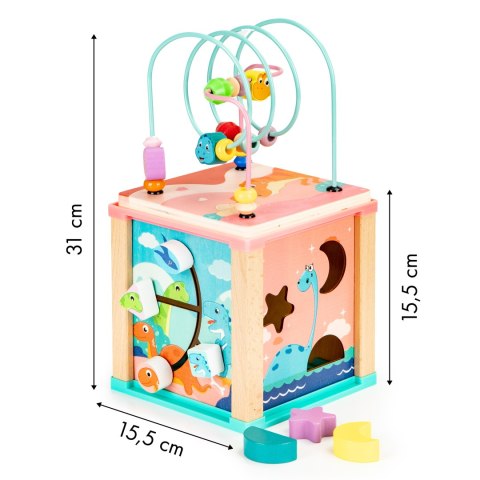 Drewniana kostka edukacyjna, sorter mula ECOTOYS