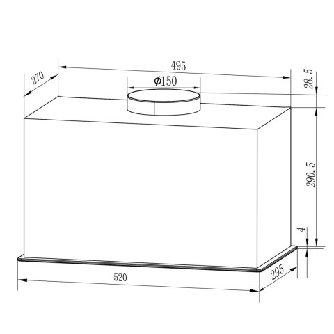 Okap kuchenny 52 cm czarny Berdsen BT-239