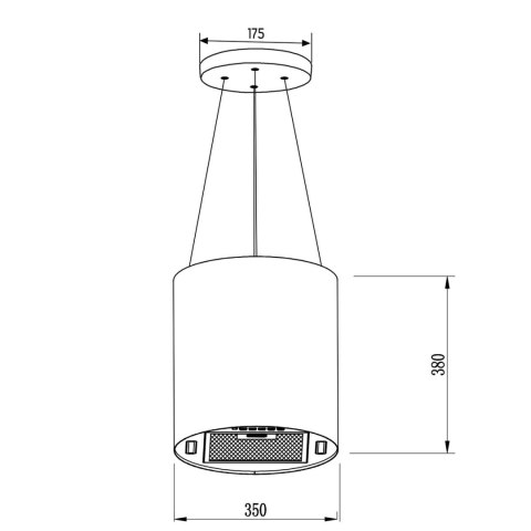 Okap kuchenny wiszący 35cm czarny BT-227