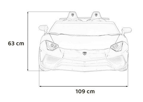 Lamborghini Aventador SV na akumulator dla 2 dzieci Czerwony + Silnik bezszczotkowy + Pompowane koła + Audio LED