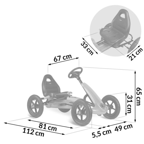 Gokart dziecięcy na pedały RK-592 niebieski