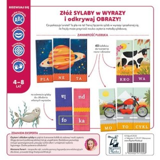 Gra edukacyjna "Czytam i układam sylaby" dla dzieci 4-8 lat + Nauka czytania + Układanie obrazków