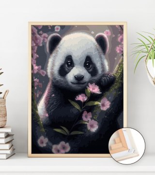 Malowanie po numerach Panda 40x50 Płótno + Farby + Pędzle