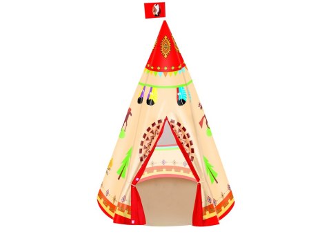 Namiot Tipi Dla Dzieci Styl Indiański Ogród Kremowy 160 cm x 105 cm