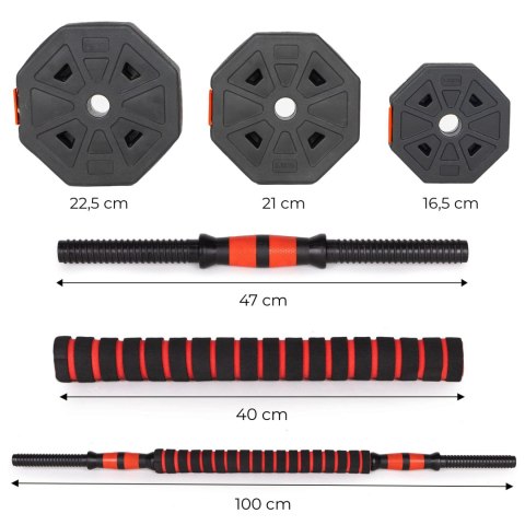 Hantle regulowane 2 x 20kg sztanga zestaw 40kg gryf