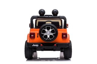 Jeep Wrangler Rubicon na akumulator dla dzieci Pomarańczowy + Pilot + Radio MP3 LED + Koła EVA