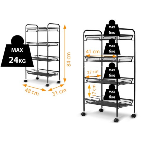 Regał metalowy na kółkach Massido MS-620