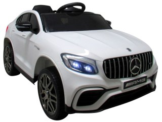 MERCEDES GLC63s BIAŁY Auto na akumulator napęd 4x4 SKÓRA