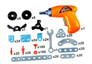 Zestaw Klocki Konstrukcyjne + WKRĘTARKA 550EL