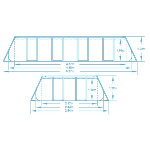 Basen ogrodowy stelażowy 488 x 244 x 122 cm 17w1 Bestway 56670