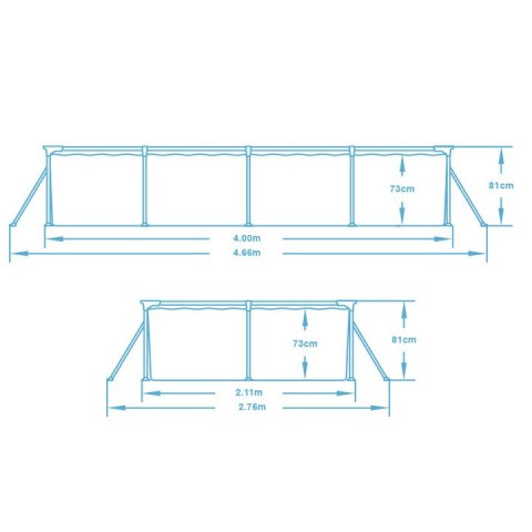 Basen ogrodowy stelażowy 400 x 211 x 81 cm 5w1 Bestway 56405