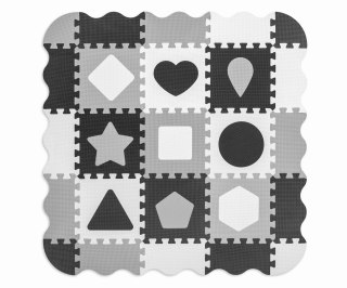 Mata piankowa puzzle Jolly 3x3 Shapes - Grey