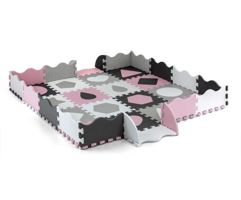 Mata piankowa puzzle Jolly 4x4 Shapes - Pink Grey