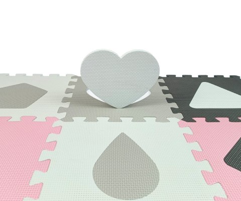 Mata piankowa puzzle Jolly 4x4 Shapes - Pink Grey