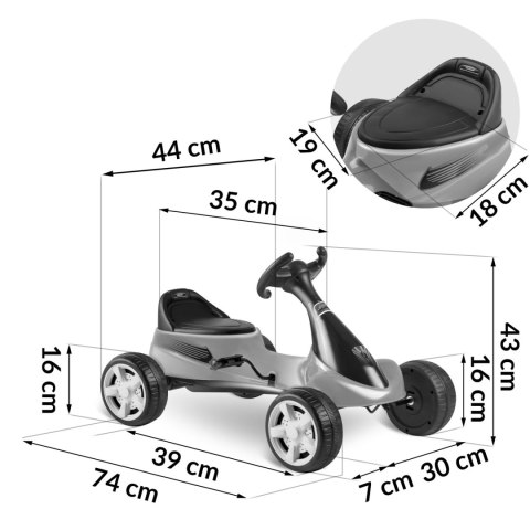 Gokart dziecięcy na pedały RK-595 czerwony