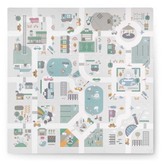 Mata piankowa puzzle 120x120cm + piankowe figurki Nukido Town