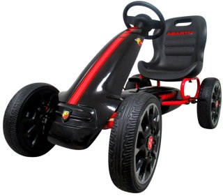 Gokart ABARTH CZARNY, piankowe koła EVA, hamulec ręczny, licencja