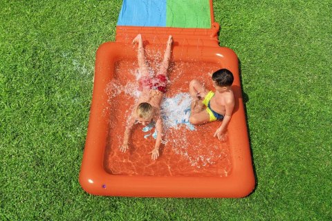 Podwójny Ślizg wodny Super Splash dla dzieci 3+ BESTWAY Tor 531cm + Brodzik 129 l + Natrysk